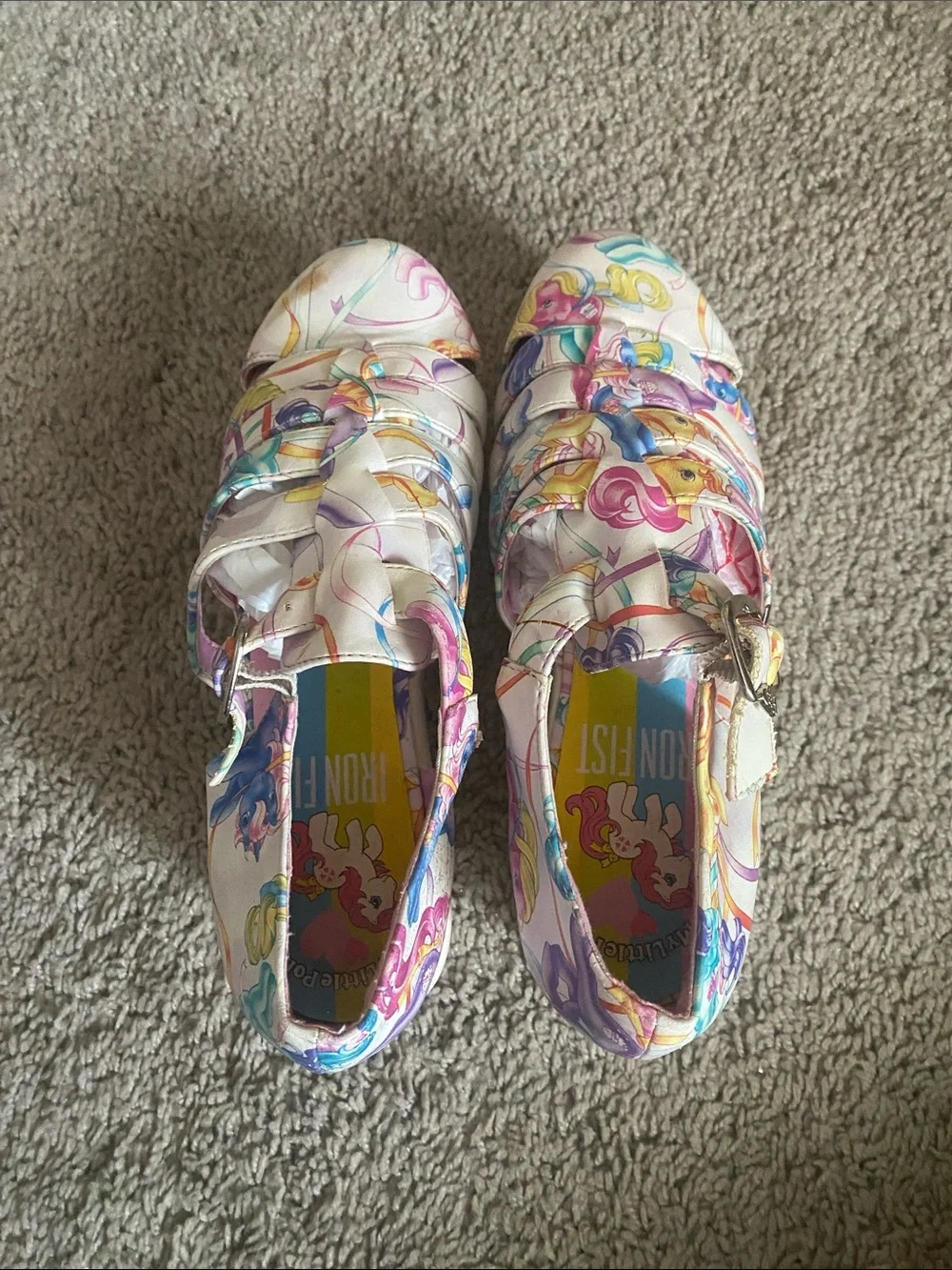 Iron Fist My little pony Multi-Color Printed platform sandals size 6 US
